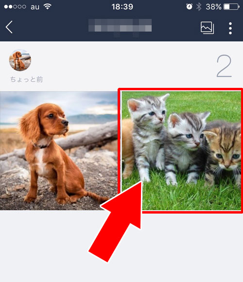 LINEグループ以外のトークにアルバムの写真を転送したい時