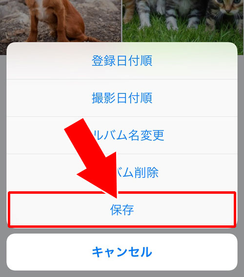 LINEグループ以外にアルバム写真をまとめて送信したい時